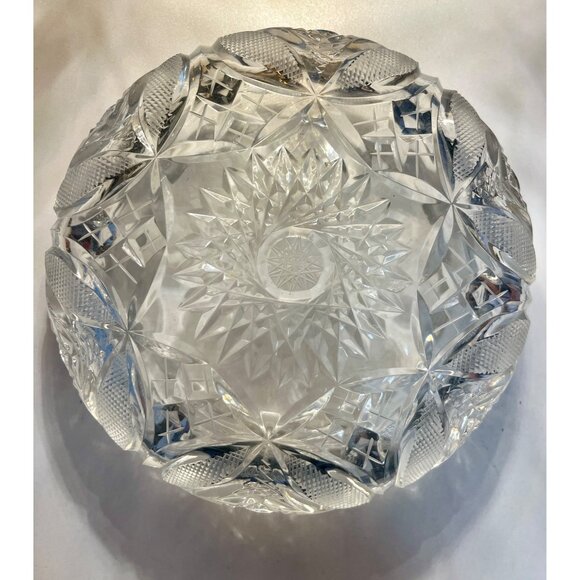 Antique American Brilliant Cut Glass Ashtray – 6” with Cigarette Rests – Deep Ge - Picture 2 of 5